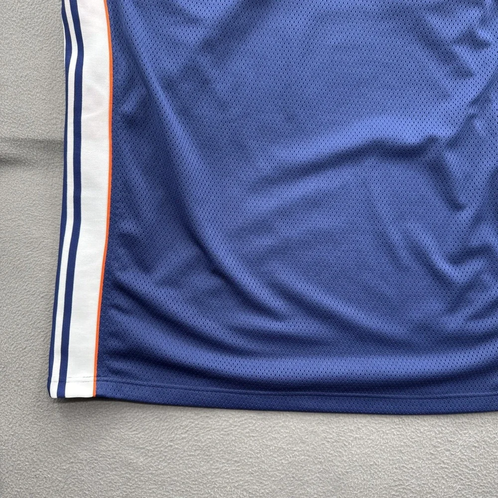 Adidas Tank Shirt Mens 2XL Tall Blue Mesh Striped Basketball Jersey Performance